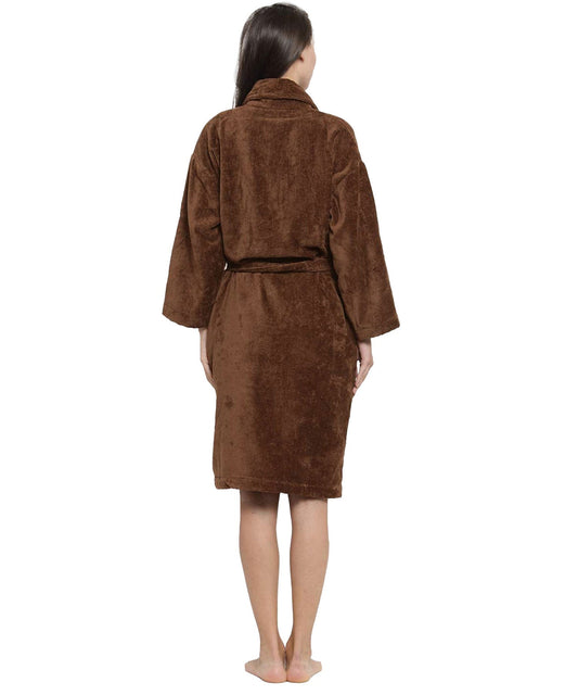 Soft Comfort Unisex Large Bathrobe, Willow Wood| 300 GSM Cotton| Sheared Velvet Touch