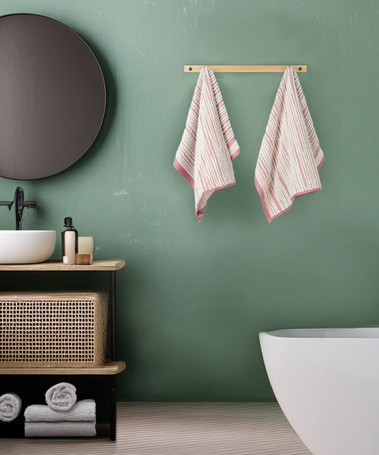 Indulgence Painterly Patterns 2 Pc Hand Towel Set, Dahlia |575 GSM Cotton