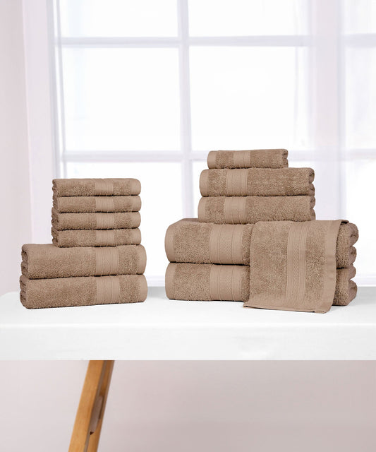 Soft Comfort 12Pc Towel Set, Acron|509 GSM Cotton|Air Rich Technology