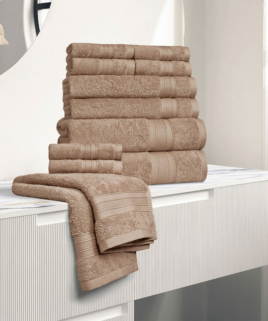 Soft Comfort 12Pc Towel Set, Acron|509 GSM Cotton|Air Rich Technology