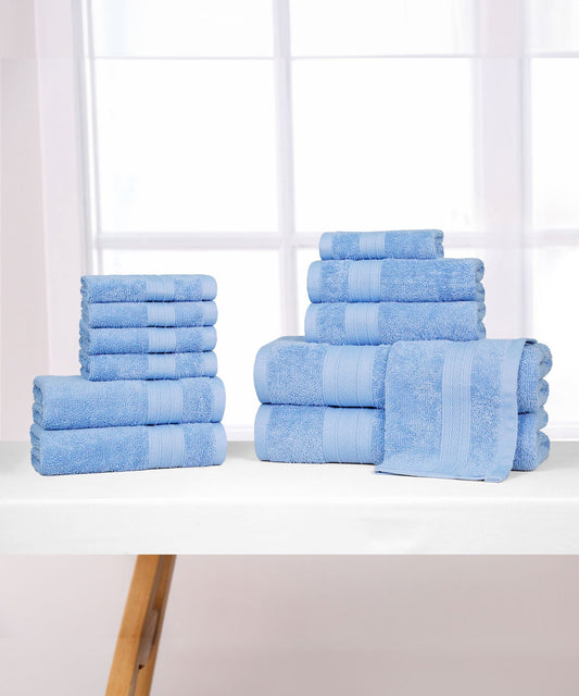 Soft Comfort 12Pc Towel Set, Allure|509 GSM Cotton|Air Rich Technology