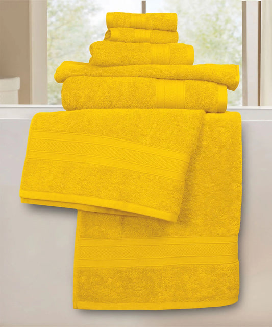 Soft Comfort 6Pc Towel Set, Mustard, Yellow|509 GSM Cotton|Air Rich Technology