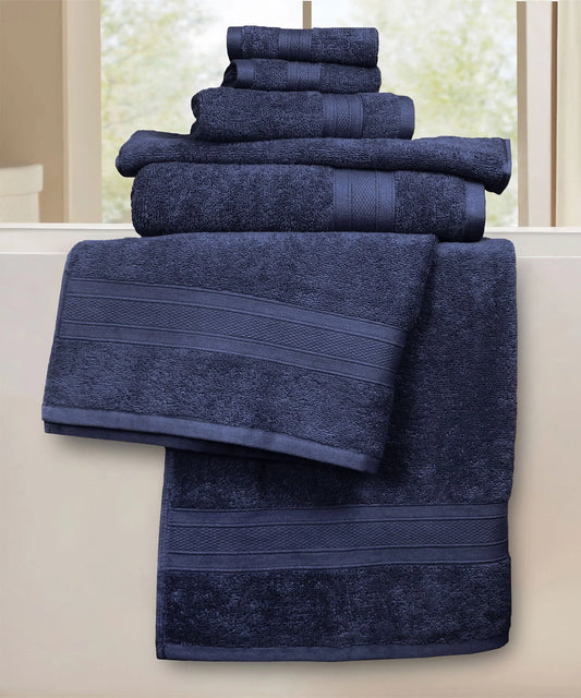 Soft Comfort 6Pc Towel Set, Navy|509 GSM Cotton|Air Rich Technology