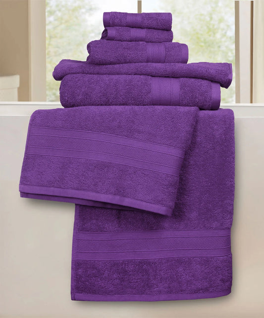 Soft Comfort 6Pc Towel Set, Plum|509 GSM Cotton|Air Rich Technology