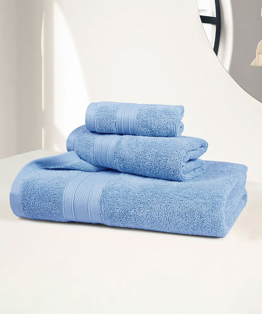 Soft Comfort 3Pc Towel Set, Allure|509 GSM Cotton|Air Rich Technology
