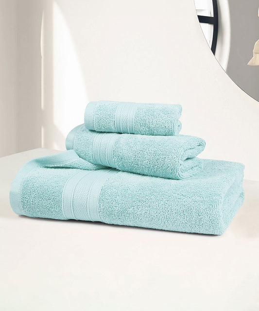 Soft Comfort 3Pc Towel Set, Nile Blue|509 GSM Cotton|Air Rich Technology