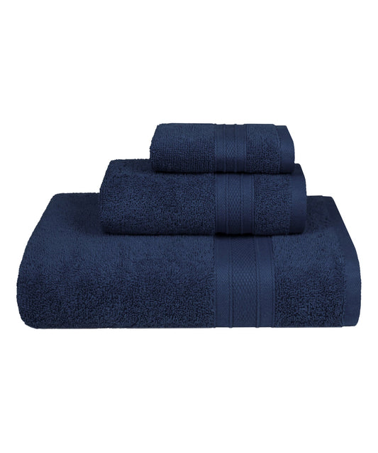 Soft Comfort, 3Pc Set,Air Rich Technology Towel Set ,509 GSM,Navy
