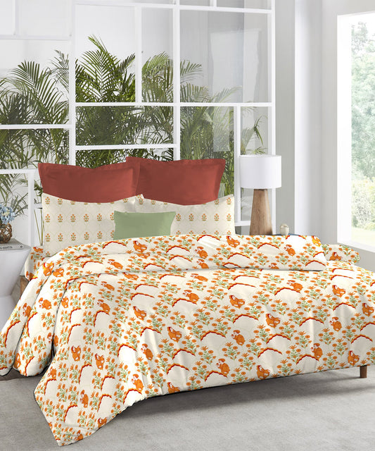 Atulaya Bharat King Bedsheet Set, Padharo Mare Desh|144 TC Cotton|2 Pillow Covers