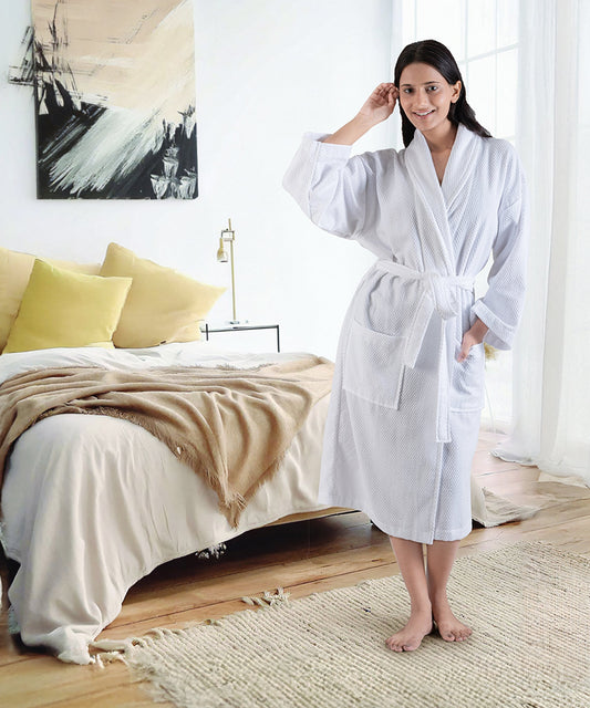 Urban Comfort Unisex Large Bathrobe, Bright White| 240 GSM Cotton