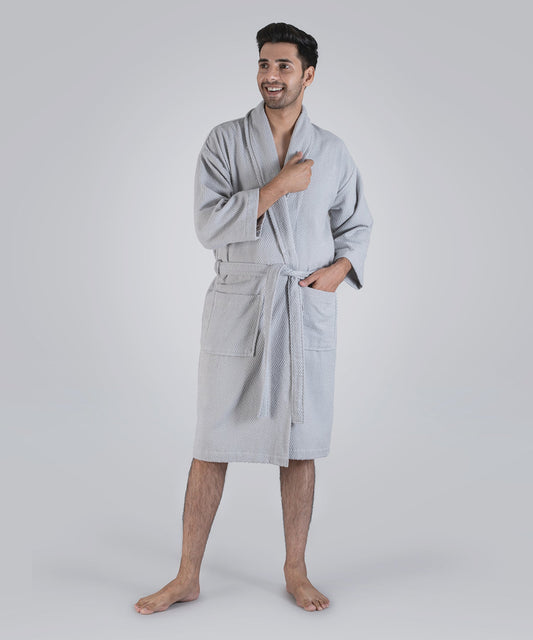 Urban Comfort Unisex Medium Bathrobe, Lunar Rock | 240 GSM Cotton