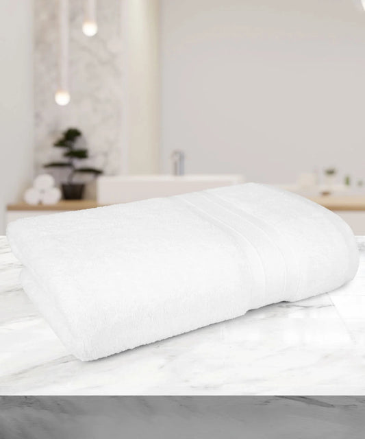 Soft Comfort 1Pc Bath Towel, White|509 GSM Cotton|Air Rich Technology