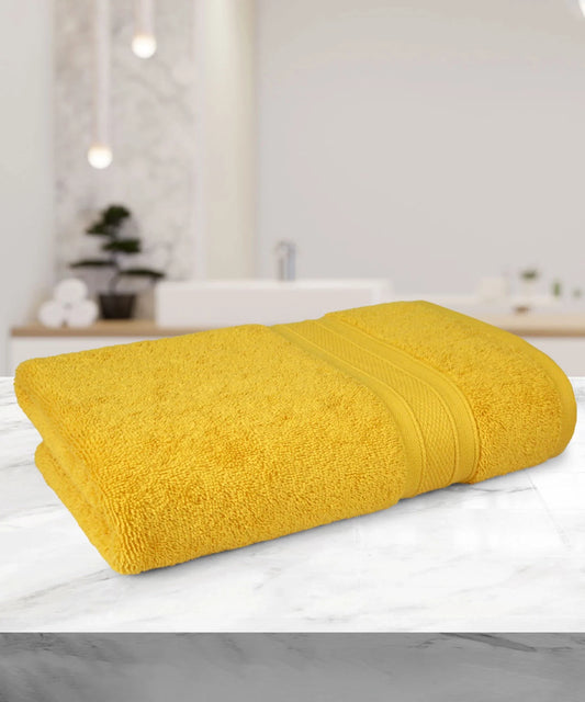 Soft Comfort 1Pc Bath Towel ,Mustard|509 GSM Cotton|Air Rich Technology