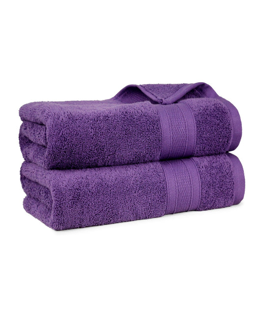 Soft Comfort 2Pc Bath Towel Set, Plum|509 GSM Cotton|Air Rich Technology