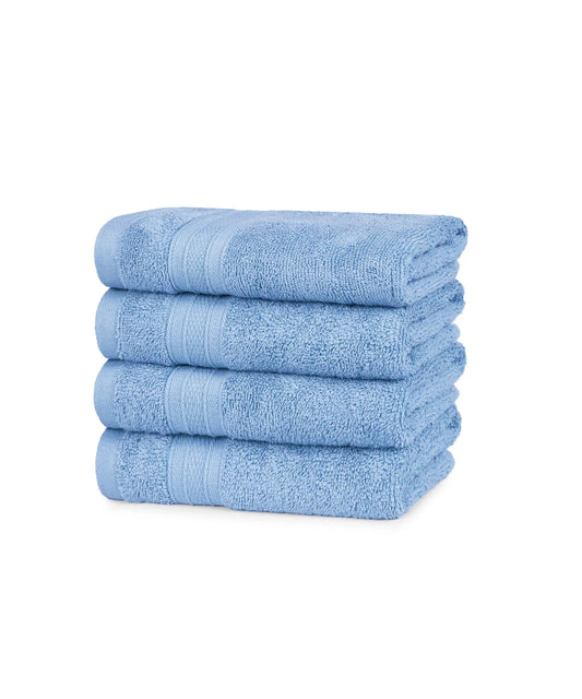 Soft Comfort 4Pc Hand Towel Set, Allue Blue|509 GSM Cotton|Air Rich Technology