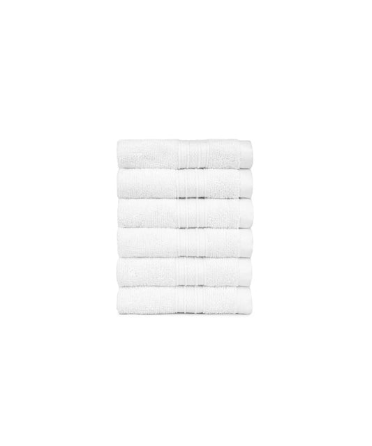 Soft Comfort 6Pc Face Towel Set, Acron,White|509 GSM Cotton|Air Rich Technology