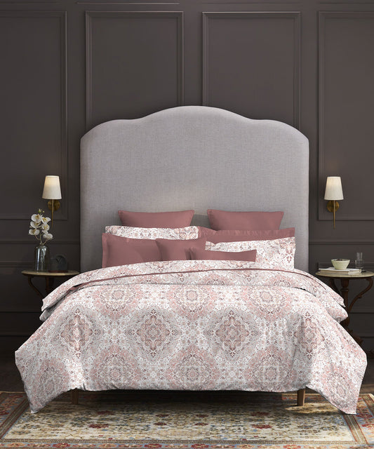 Nectarsoft King Bedsheet Set, Matilda Wine|400 TC Cotton| 4 Pillow Cover