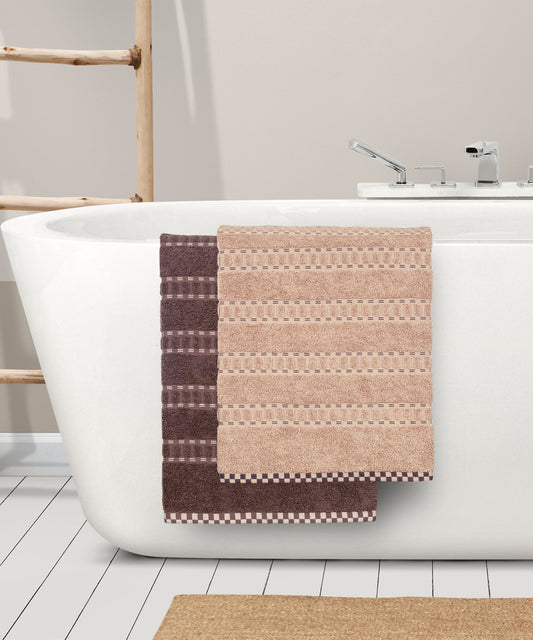 His & Her 2 PC Bath Towel Set, Jim & Jam|500 GSM Cotton