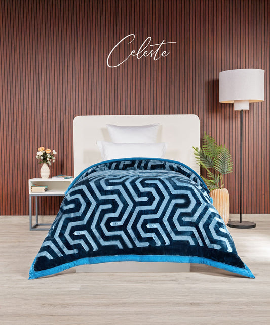 Classic Style me solid Single Blanket, Celeste|2.6 KG