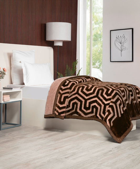 Classic Style Me Solid Single Blanket, Salmon| 2.6 KG
