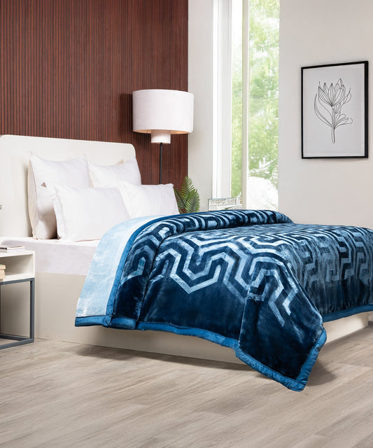 Classic Style Me Solid Double Blanket, Celeste| 4 KG