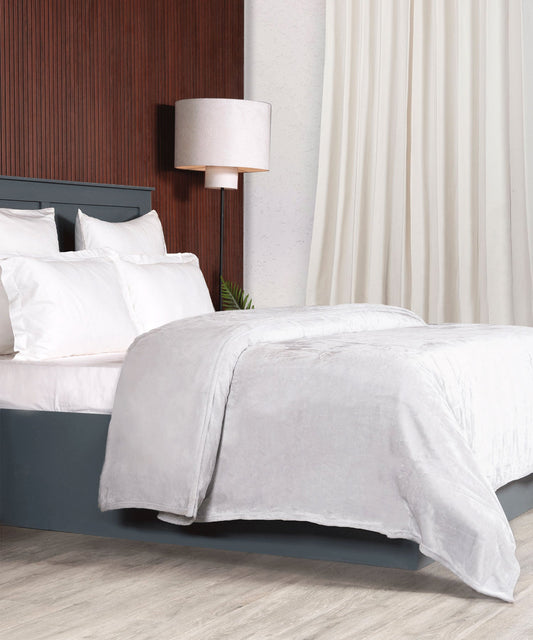 Home Essential Style me Solid Double Blanket, 290GSM, 100% Polyster, Alloy