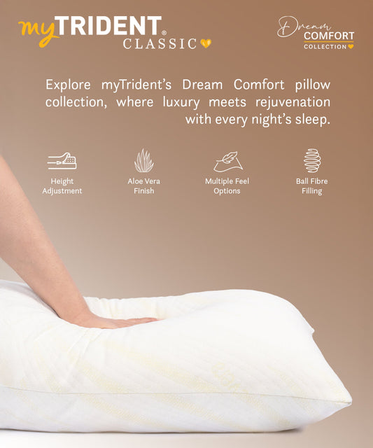 Classic Dream Comfort 1Pc Pillow, White|650 GSM Micro Polyester