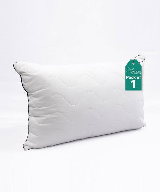 Classic Cloud Comfort 1 Pc Pillow, White|620 GSM Micro Polyester
