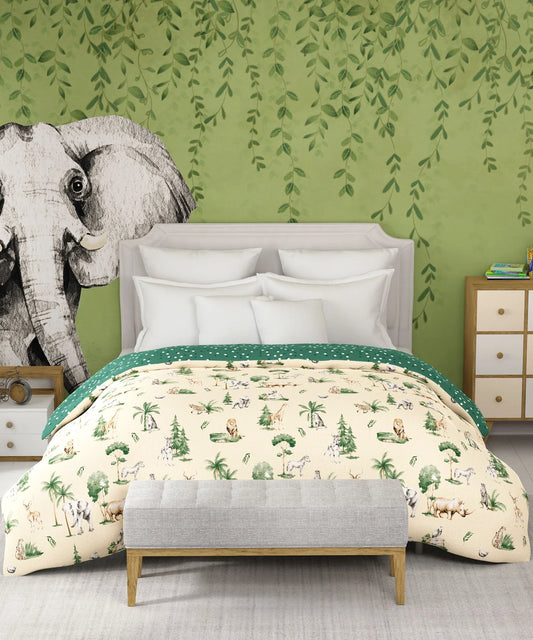 Juniors Double AC Blanket/Comforter, Jigsaw Jungle|144 TC Cotton