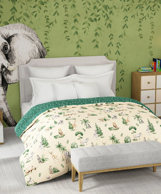 Juniors Double AC Blanket/Comforter, Jigsaw Jungle|144 TC Cotton