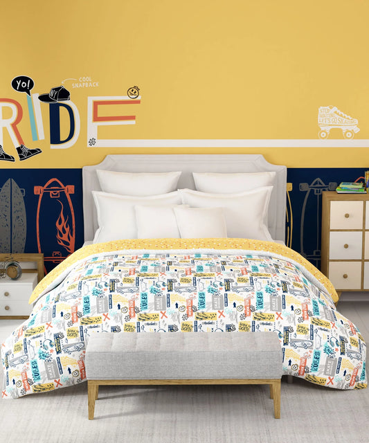 Juniors Double AC Blanket/Comforter, Streetstyle Skate|144 TC Cotton