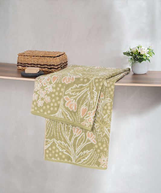 Classic Tranquil Blossoms Bath Towel, 550 GSM, 100% Cotton, Susan