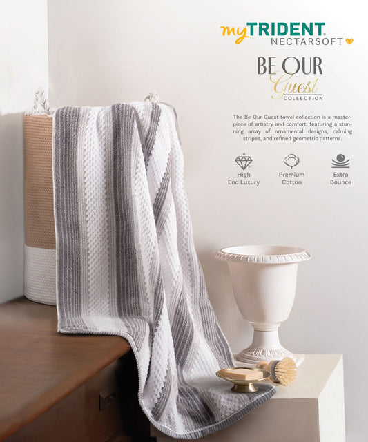 Nectarsoft Be Our Guest 1 Pc Bath Towel, Aries, White| 625 GSM Cotton