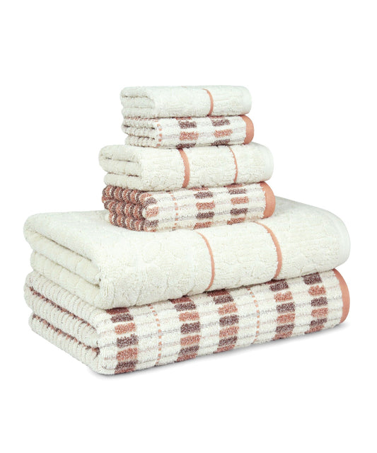 Indulgence By The Fireplace 6Pc Towel Set, Fos-Ripple|600 GSM Cotton