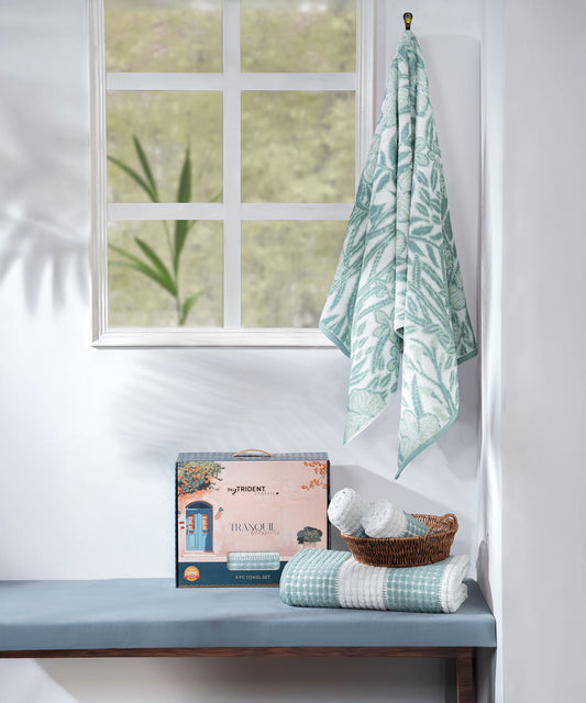 Classic Tranquil Blossoms Towel Set, Cyntia|550 GSM Cotton