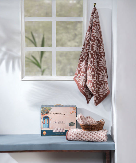 Classic Tranquil Blossoms Towel Set, Harvey|550 GSM Cotton