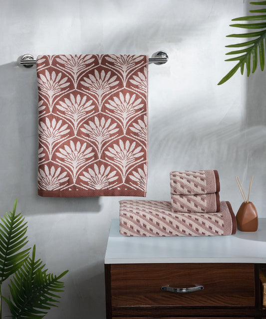 Classic Tranquil Blossoms Towel Set, Harvey|550 GSM Cotton