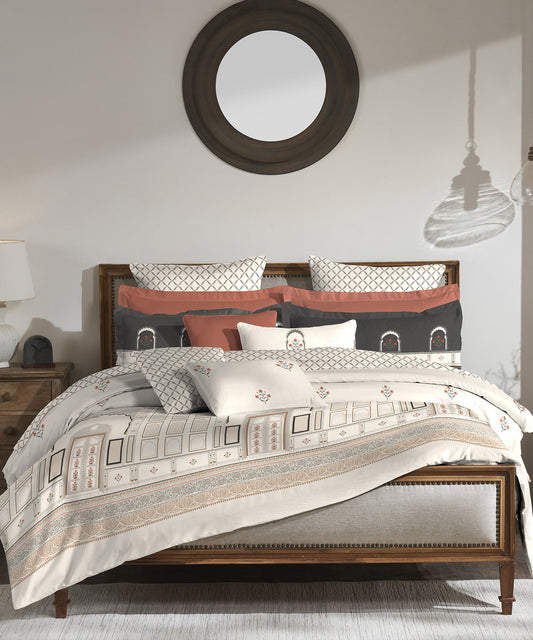 Road To Jaipur  Bedding Set, Chaukhat| 210 TC|4 Pc Set