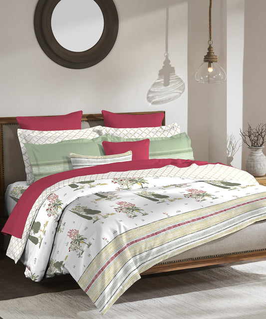 Road To Jaipur Duvet Set, Bagicha|210 TC Poly Cotton|5 Pc Set