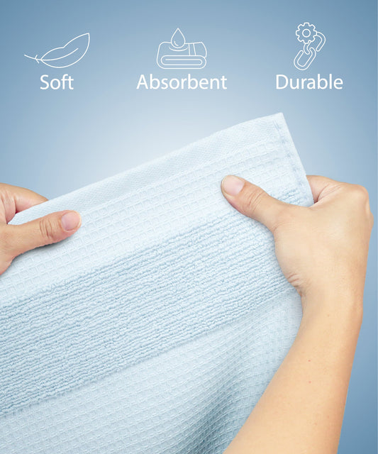 Finesse Fashion Waffle Bath Towel, Cloud|600 GSM Cotton