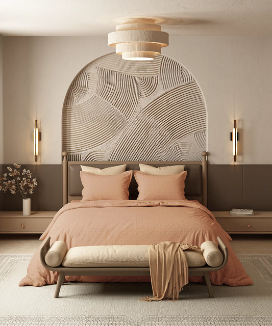 Home Essential Pastel Poetry Geo King Bedsheet, Maison Papaya|144TC Cotton| 2 Pillow Covers