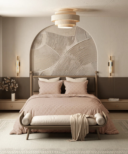 Home Essential Pastel Poetry Geo King Bedsheet, Aldo Biscoff|144TC Cotton| 2 Pillow Covers