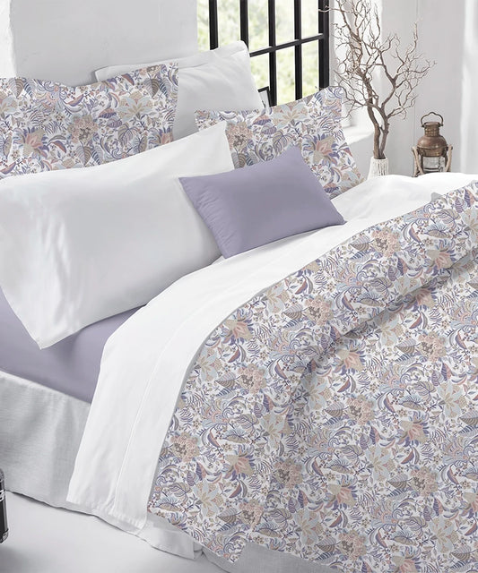 Luxe Home King Bedsheet, Ivy|300 TC Cotton Bamboo|4 Pillow Covers