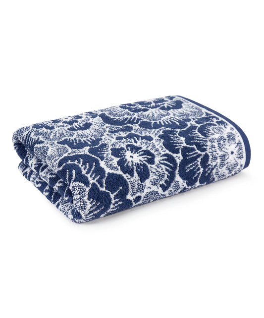 Floral 1 Pc Bath Towel, Blue| 600 GSM Cotton