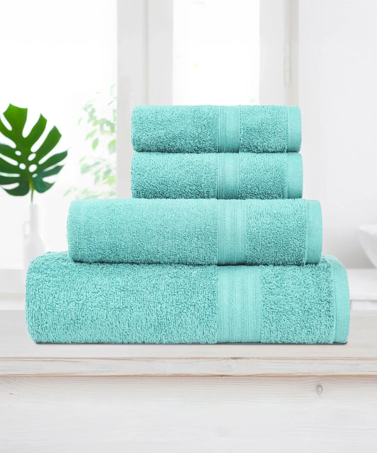 Celebration 4Pc Towel set, Misty Green | 450 GSM Cotton