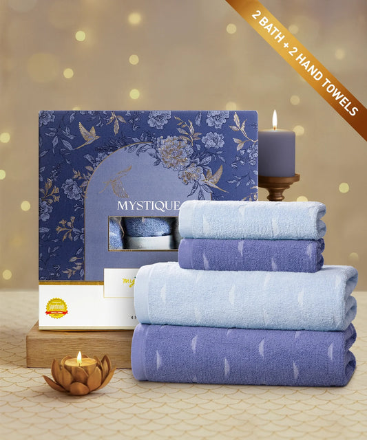 Aroma 4Pc Towel Set, Mystique| 500 GSM Cotton