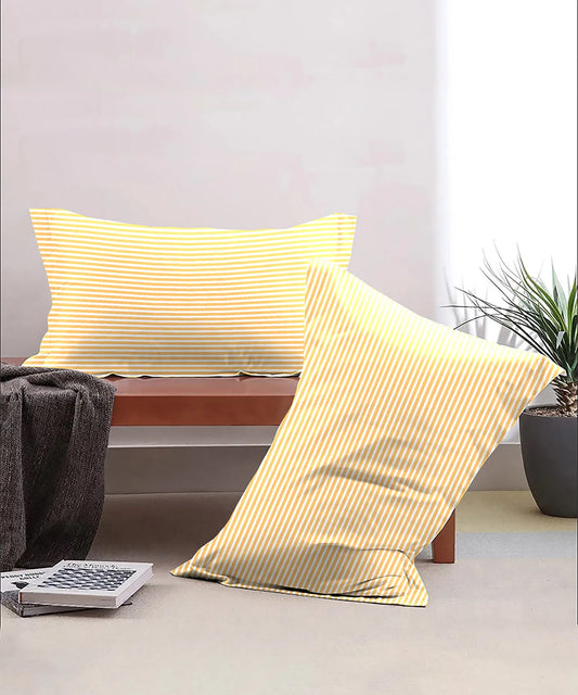 Urban Comfort Pillow Covers Set, Gardenia Blooms Blue| 144 TC Cotton