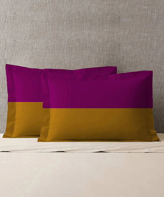 Urban Comfort Pillow Covers Set, Majestic Mandala Yellow| 144 TC Cotton