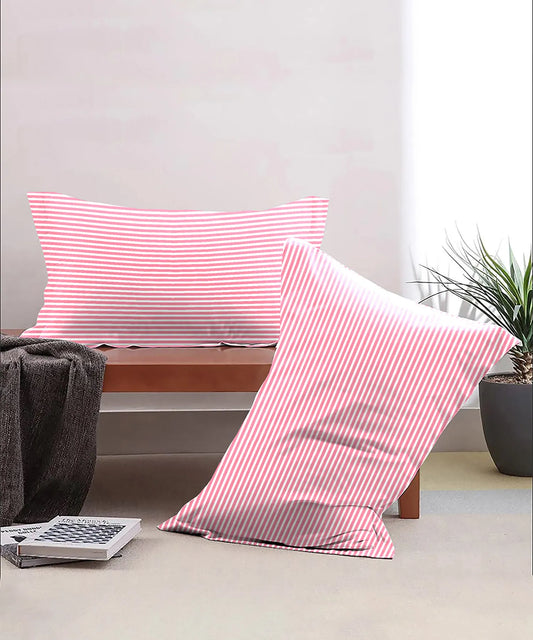 Urban Comfort Pillow Covers Set, Gardenia Blooms Pink| 144 TC Cotton