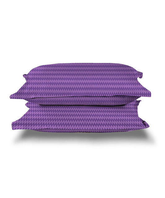 Urban Comfort Pillow Covers Set, Sunset Purple| 144 TC Cotton