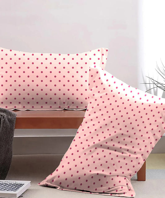 Urban Comfort Pillow Covers Set, Party Mood Pink| 144 TC Cotton
